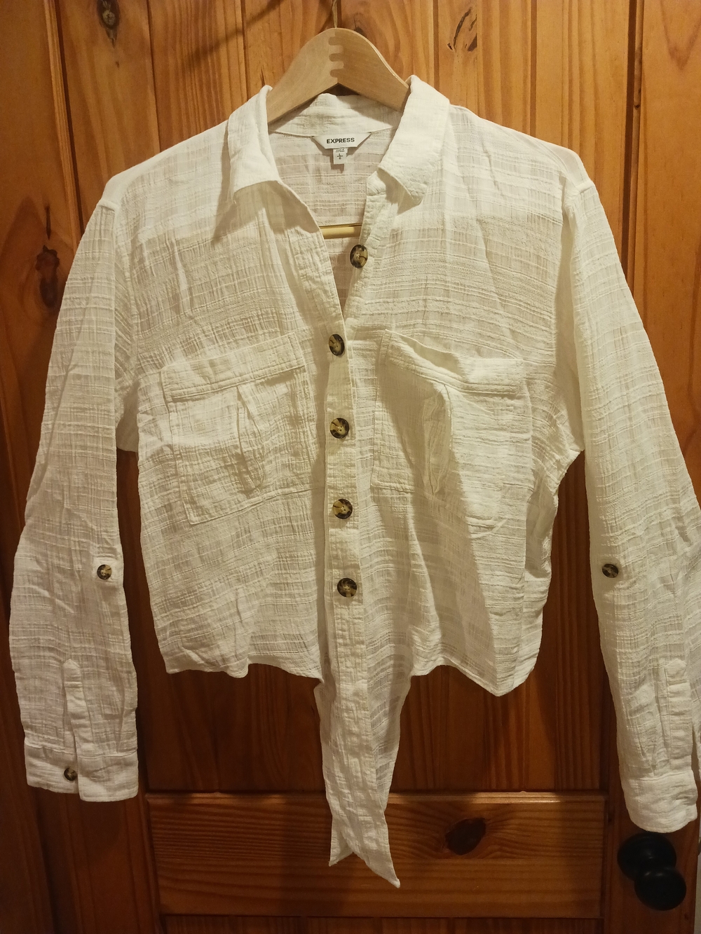 Express - Tie-front Button-down Shirt